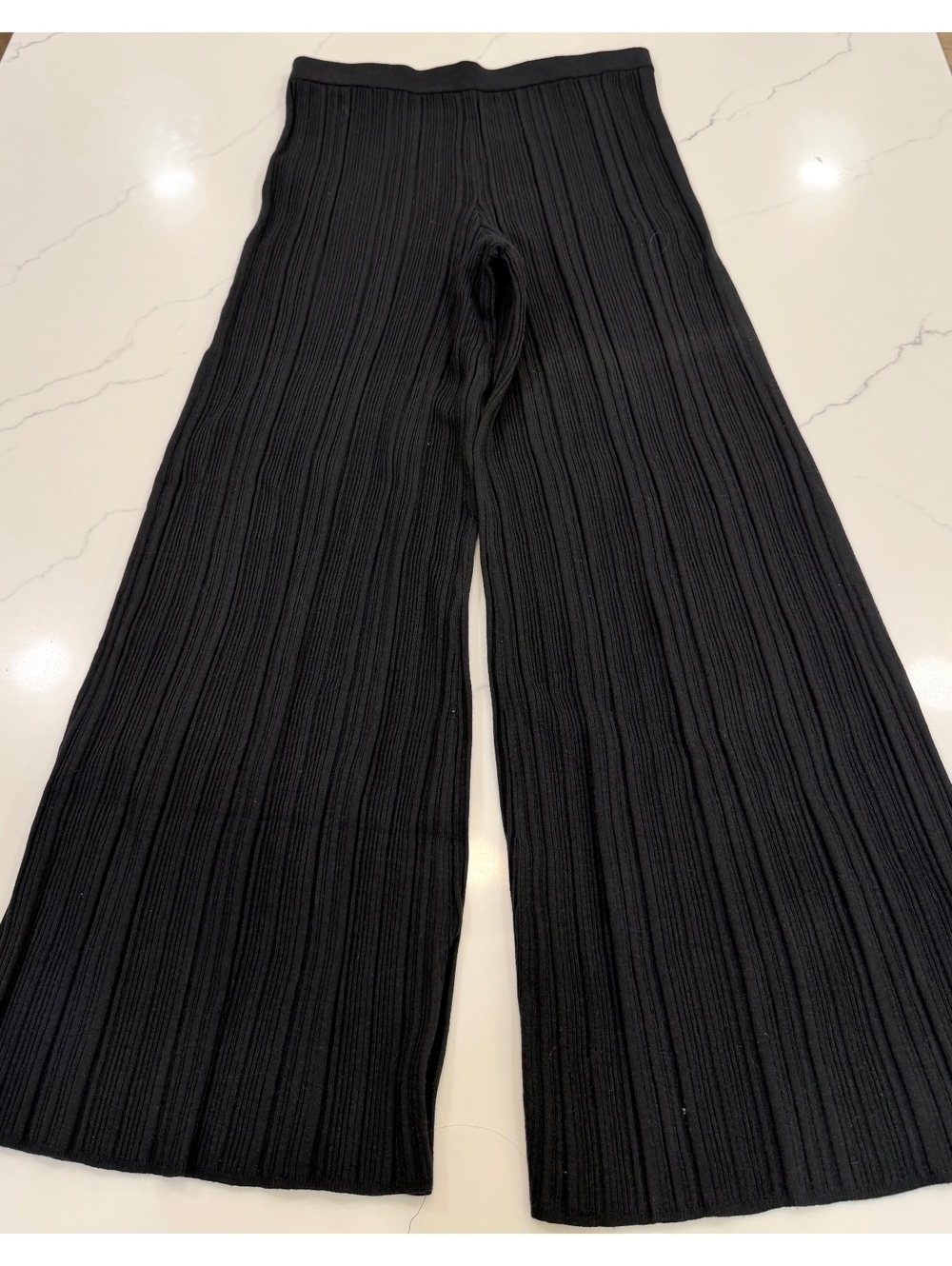 NEW $60 Aerie Wide Leg Loose Fit Black Comfy Stretch Pants Size Large